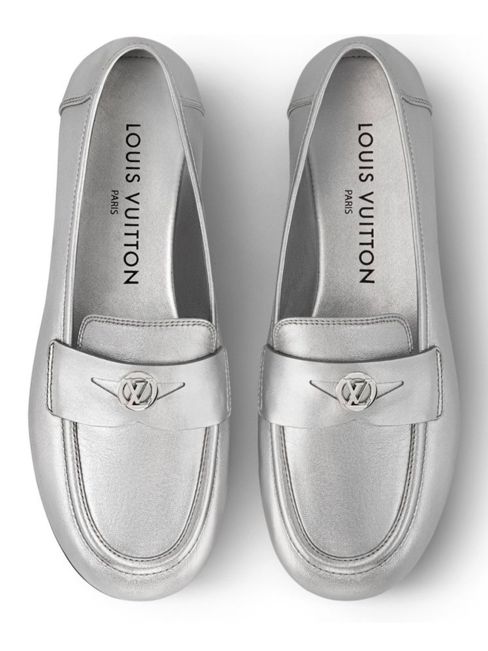 NEW Louis Vuitton Silver Soho Flat Loafer - US Women 5.5